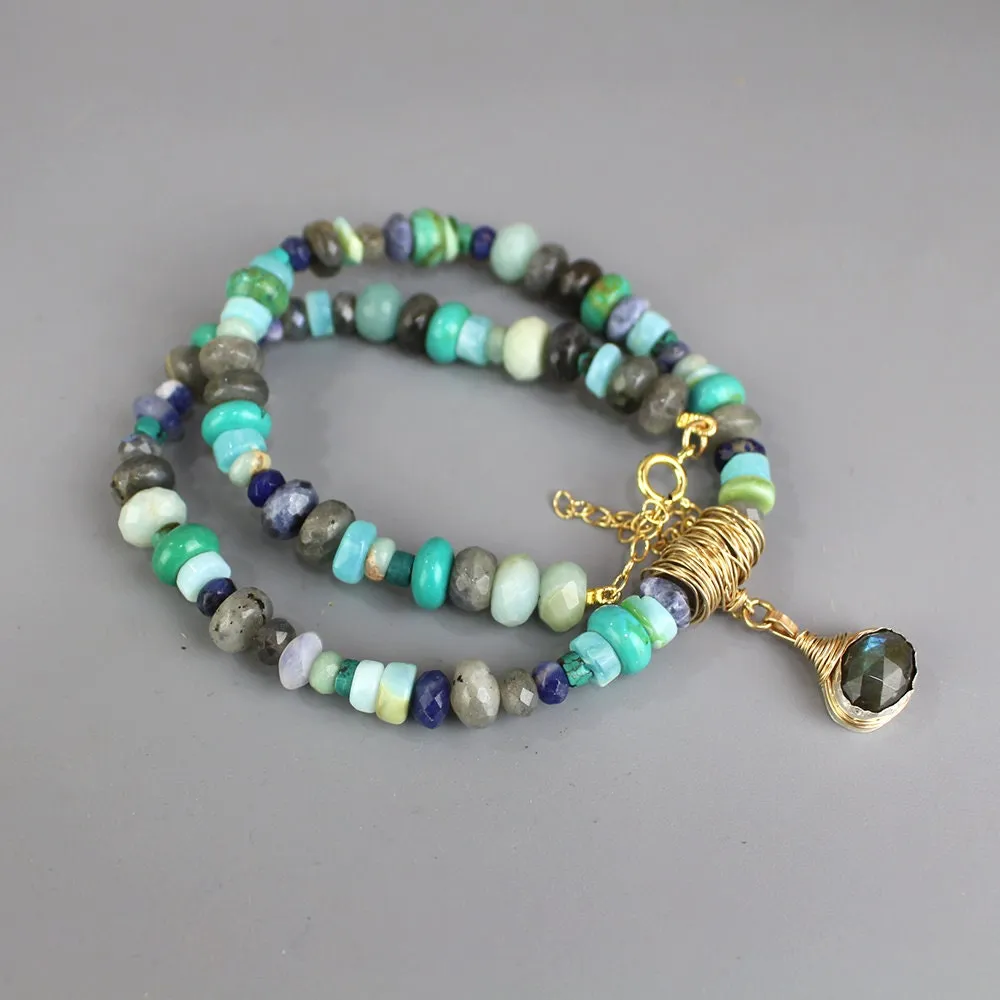 Labradorite Blue Gemstones Eye Necklace