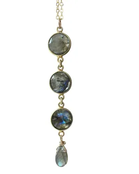 Labradorite Lariat Gold or Silver