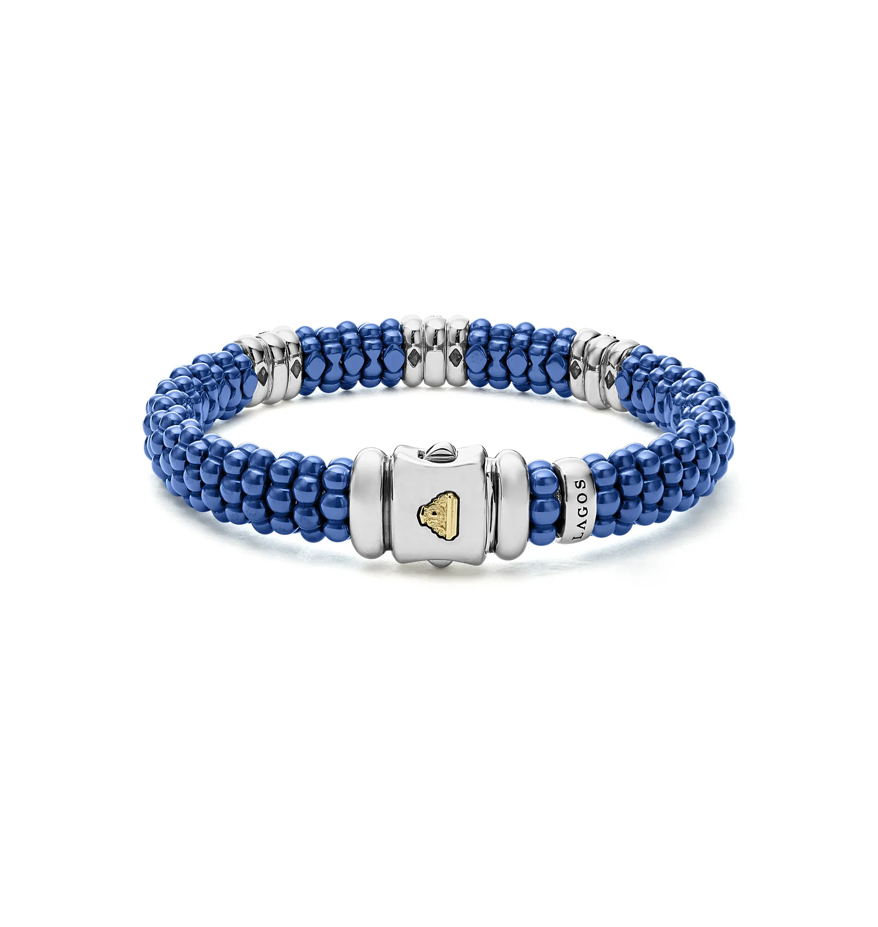 LAGOS Blue Caviar Three Station Ceramic Diamond Bracelet