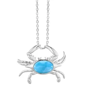 Larimar Atlantic Blue Crab Pendant