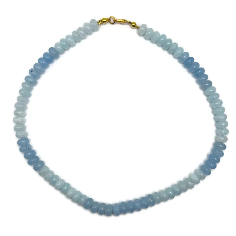 Light Blue/Aqua Gemstone Necklace 15”