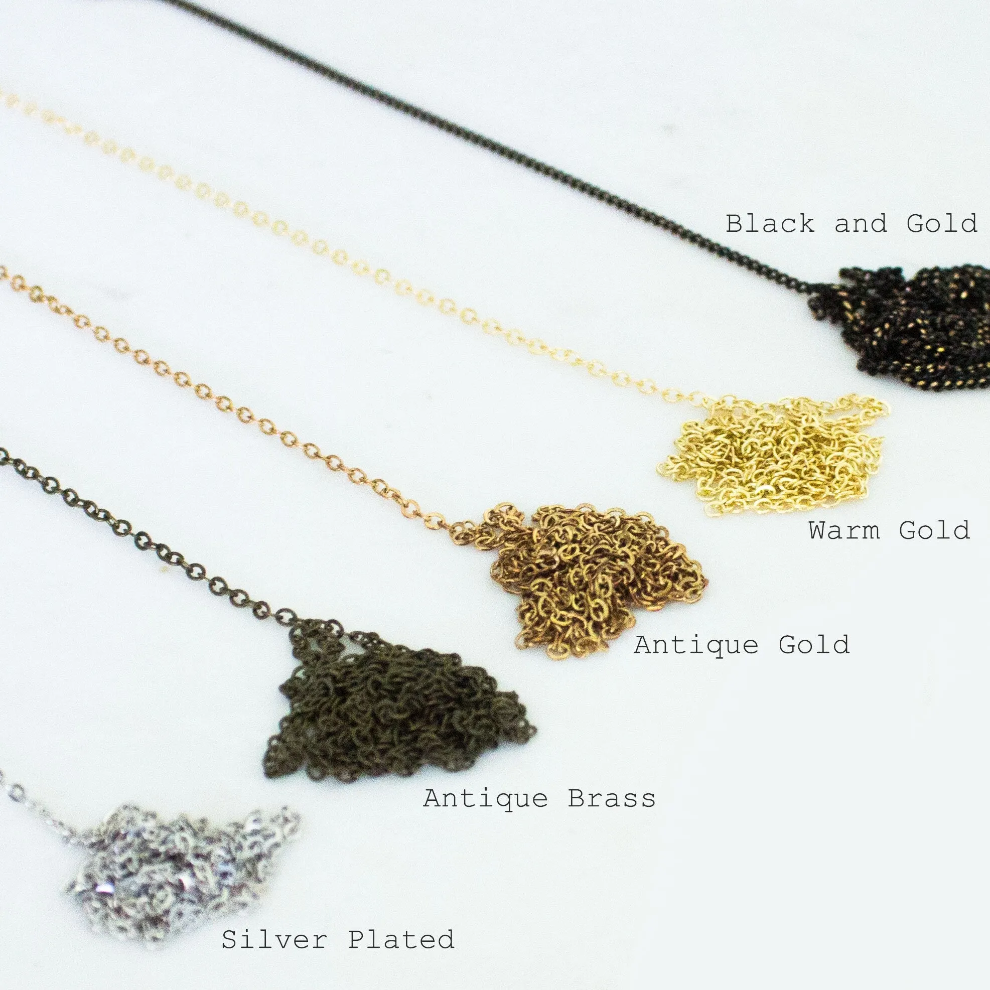 Long Leaf and Gold Bar Necklace