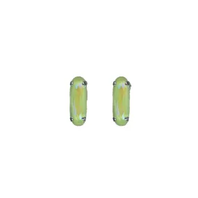 Long Oval Single Post Earring  in "Sun-Kissed Peridot" - Yellow Gold