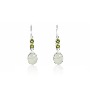 Lucinda Prehnite and Peridot Earrings, Sterling Silver