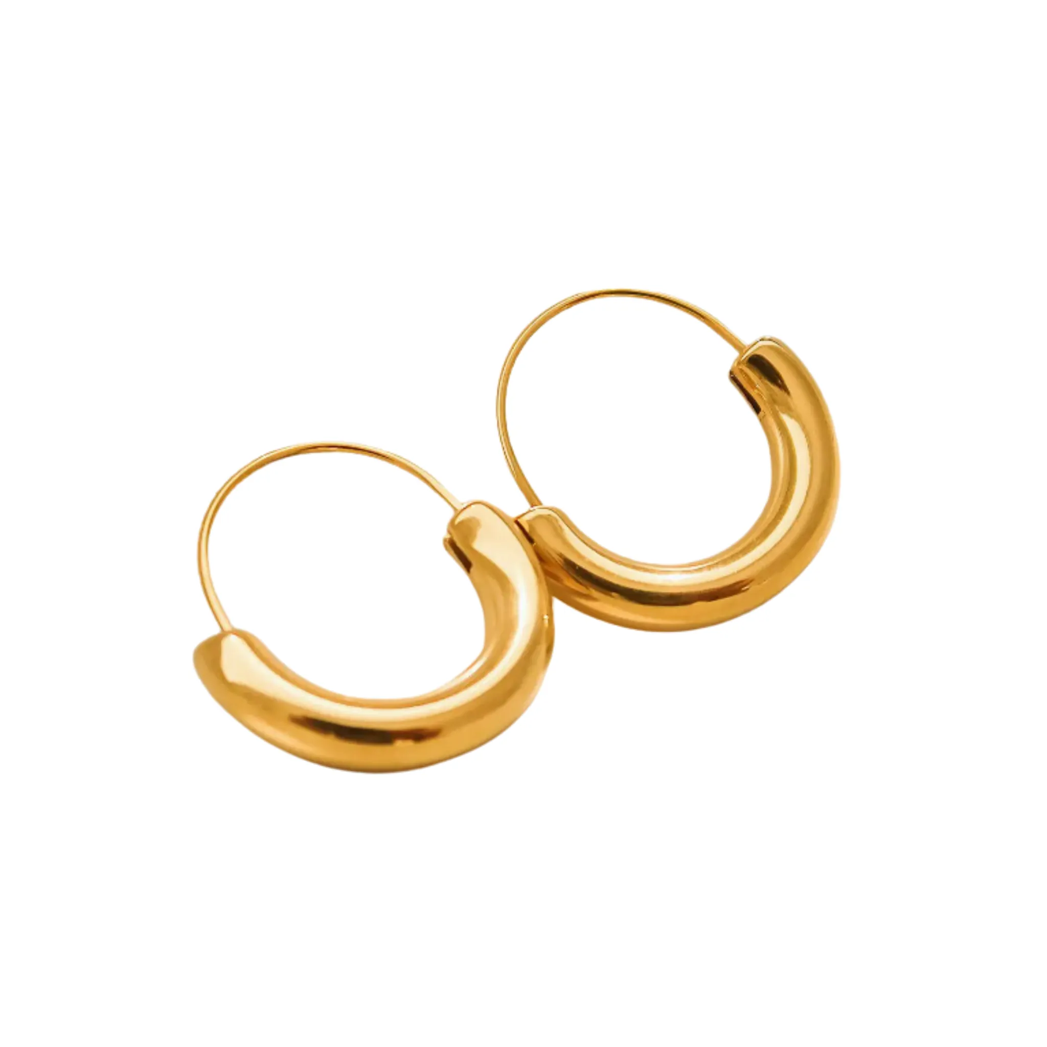 Mackenzie 18K Non-Tarnish U-Shape Hoop Earring