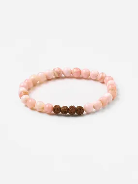 Mala Bead Bracelet - Pink Opal