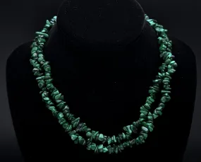 Malachite Chip Bead Necklace - 36"