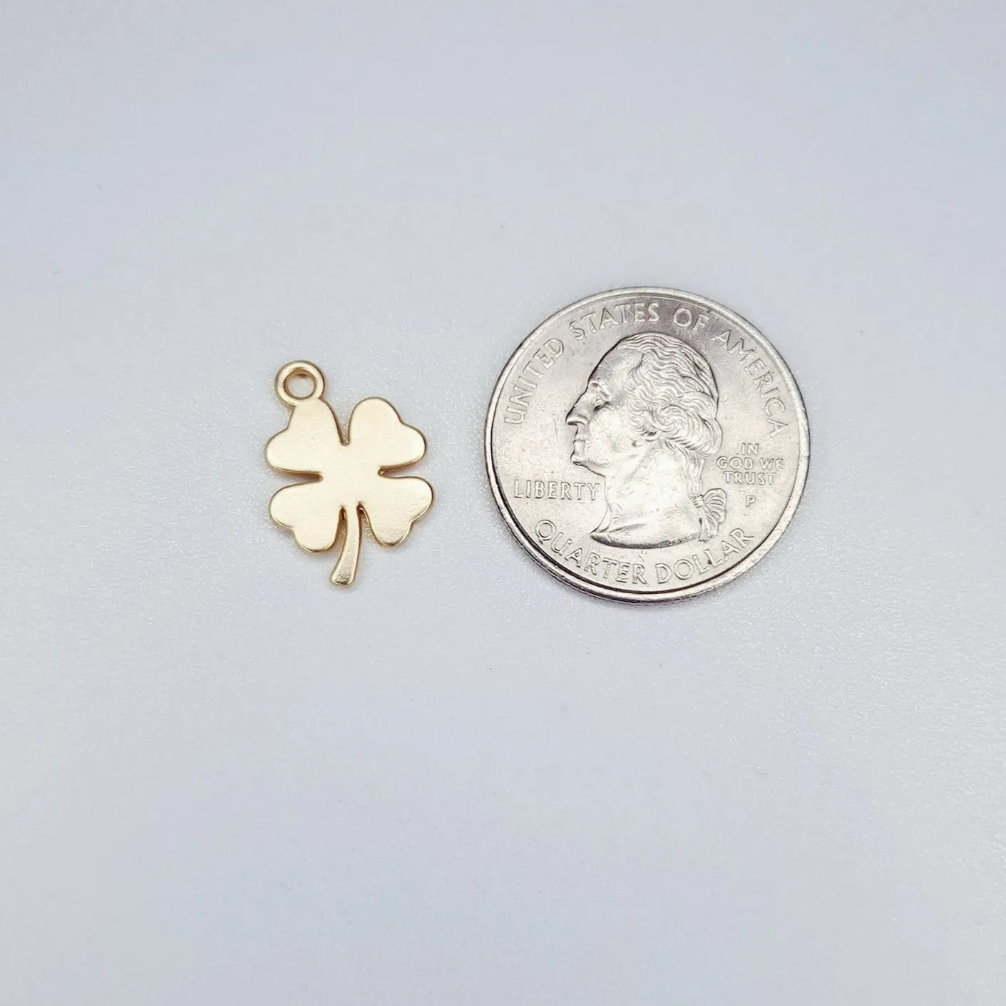 Matte Gold Four Leaf Clover Lucky Charm