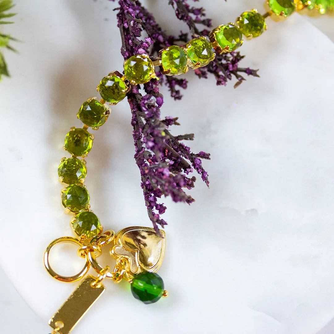 Medium Classic Crystal Bracelet in "Peridot Quartz"