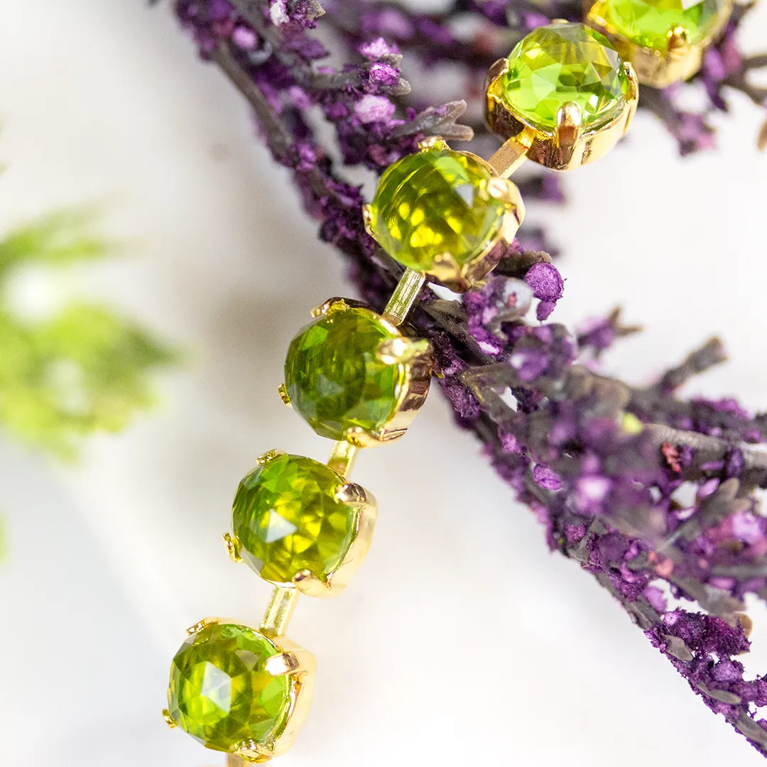 Medium Classic Crystal Bracelet in "Peridot Quartz"