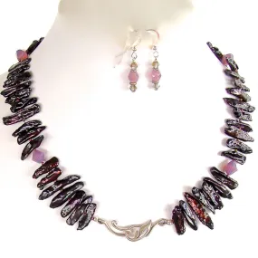 Melisandre: 17.5" Black Pearl Necklace Set