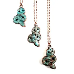 MergingMetals Necklace: Blue Apatite Carved Snake