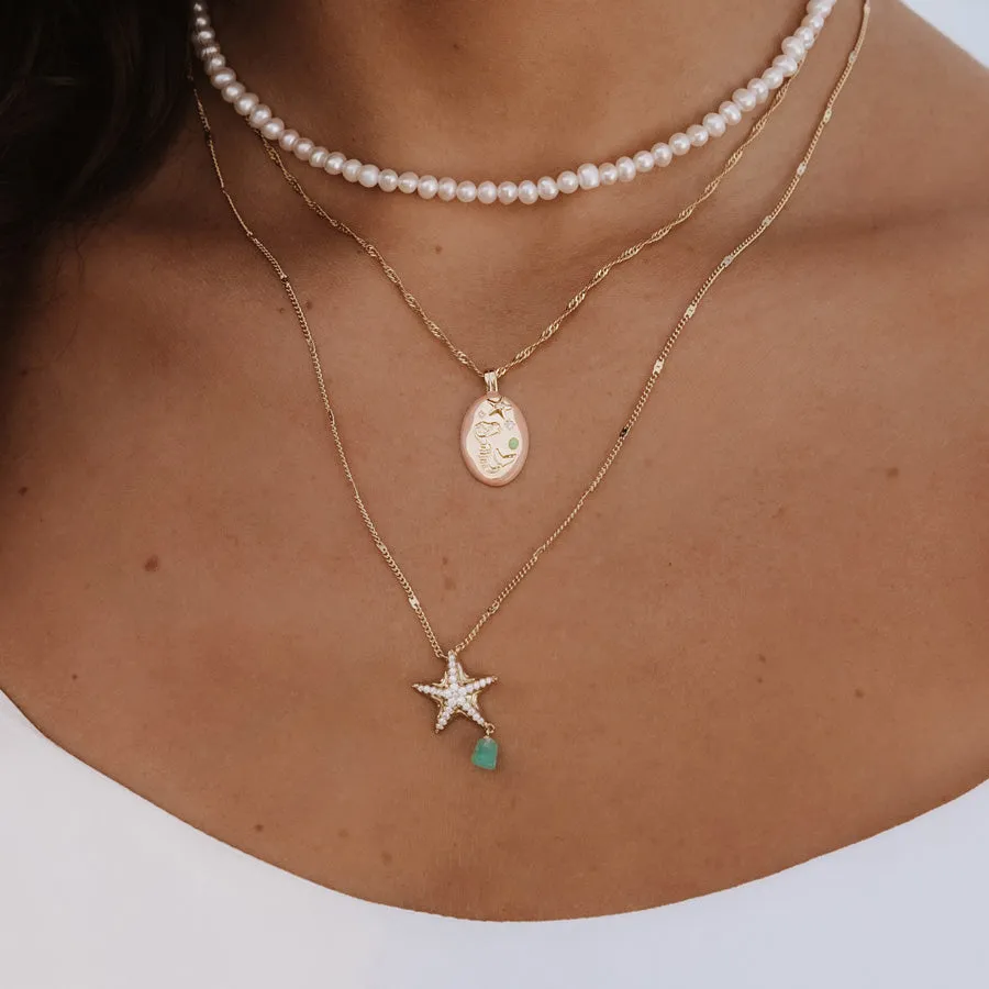 Mermaid Aventurine Gold Necklace