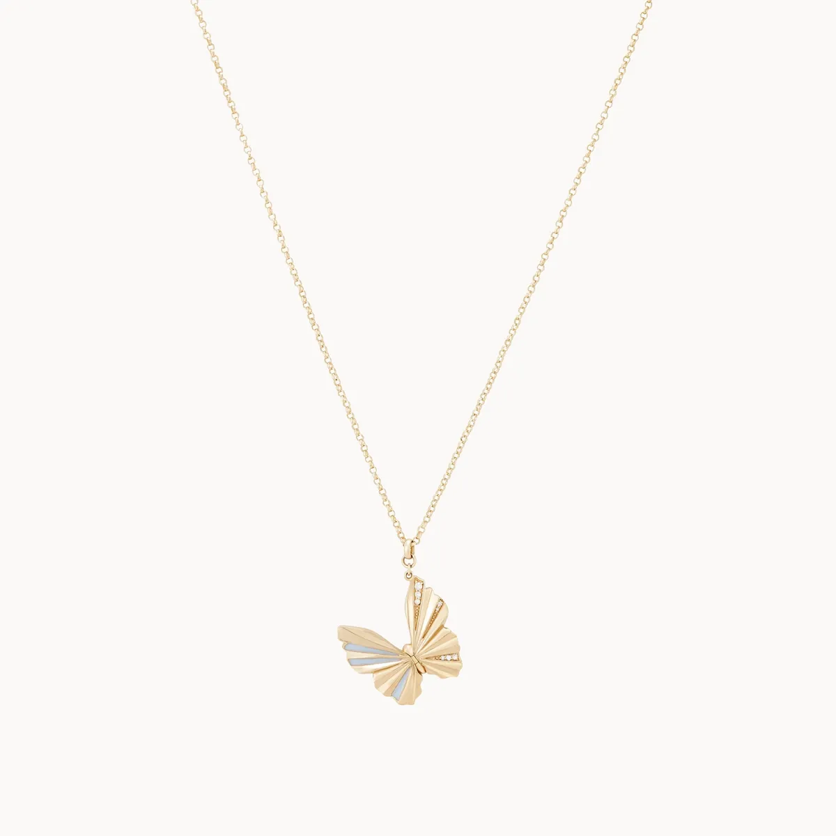 metamorphosis butterfly locket - 14k yellow gold