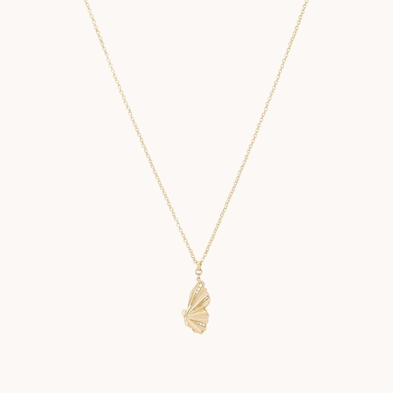 metamorphosis butterfly locket - 14k yellow gold