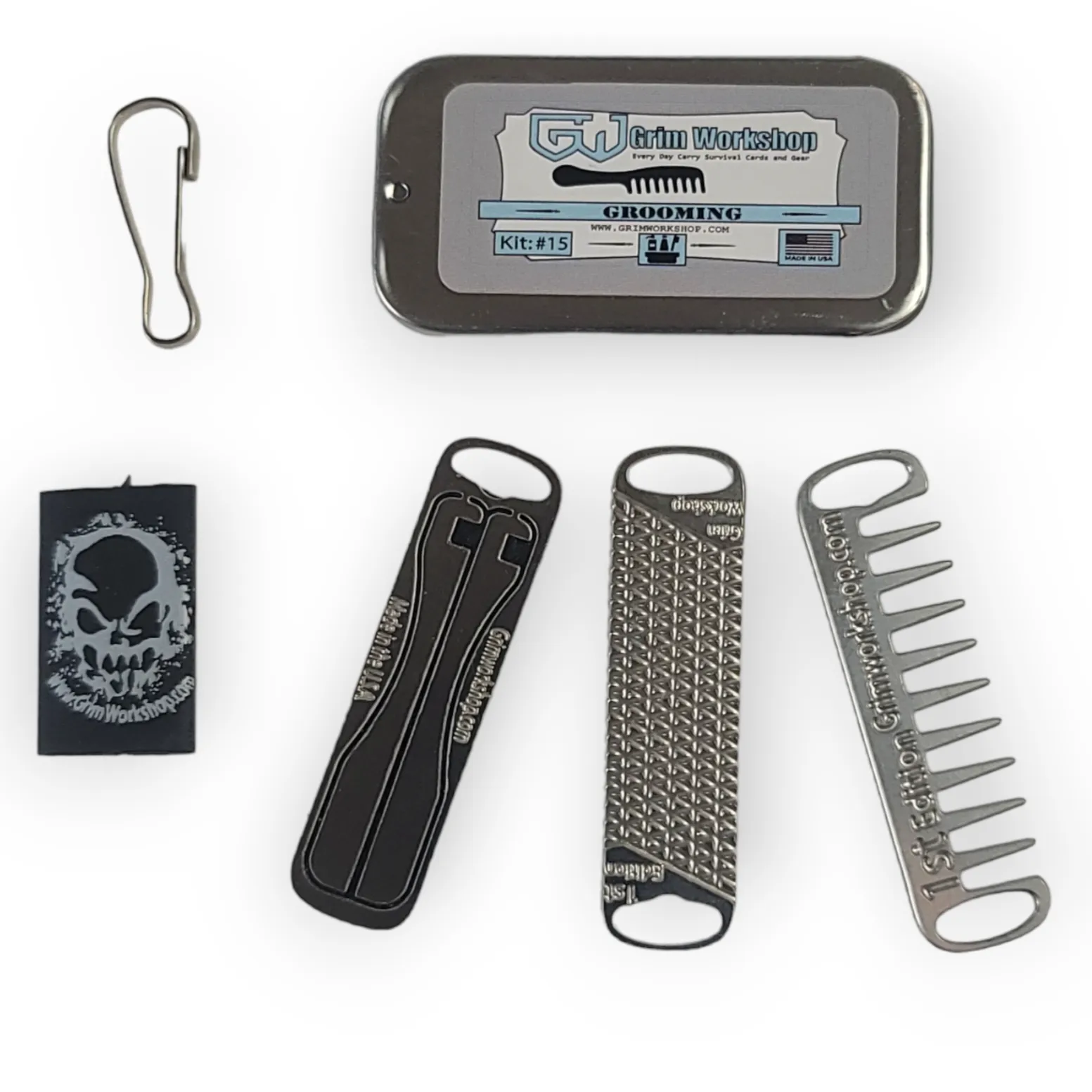 Micro Grooming Kit : EDC tweezers, comb, and file