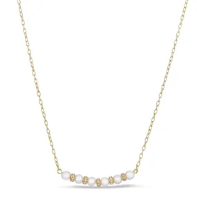 Micro Pavé Pearl Spacer Necklace