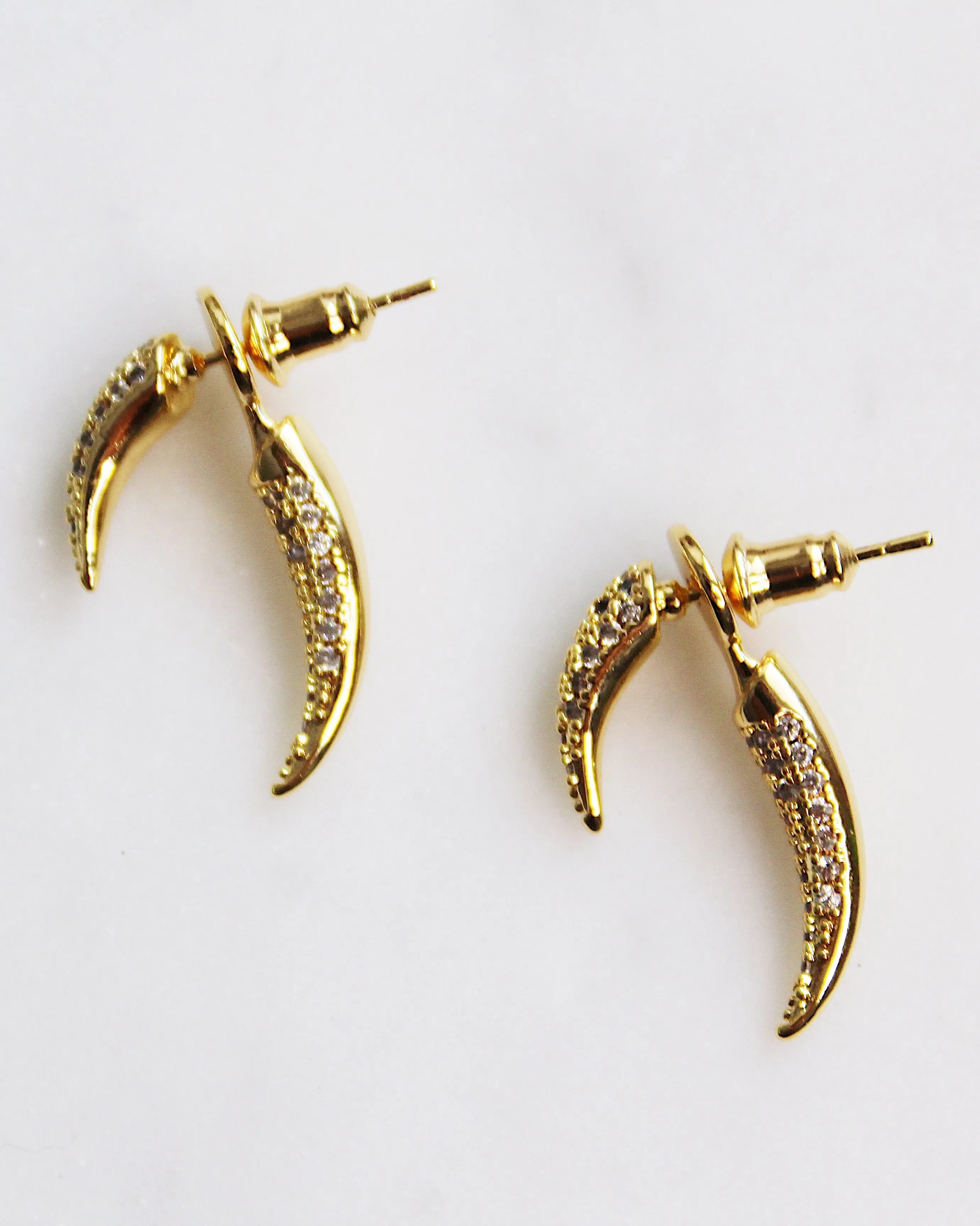 Micro Pave Tusk Earring