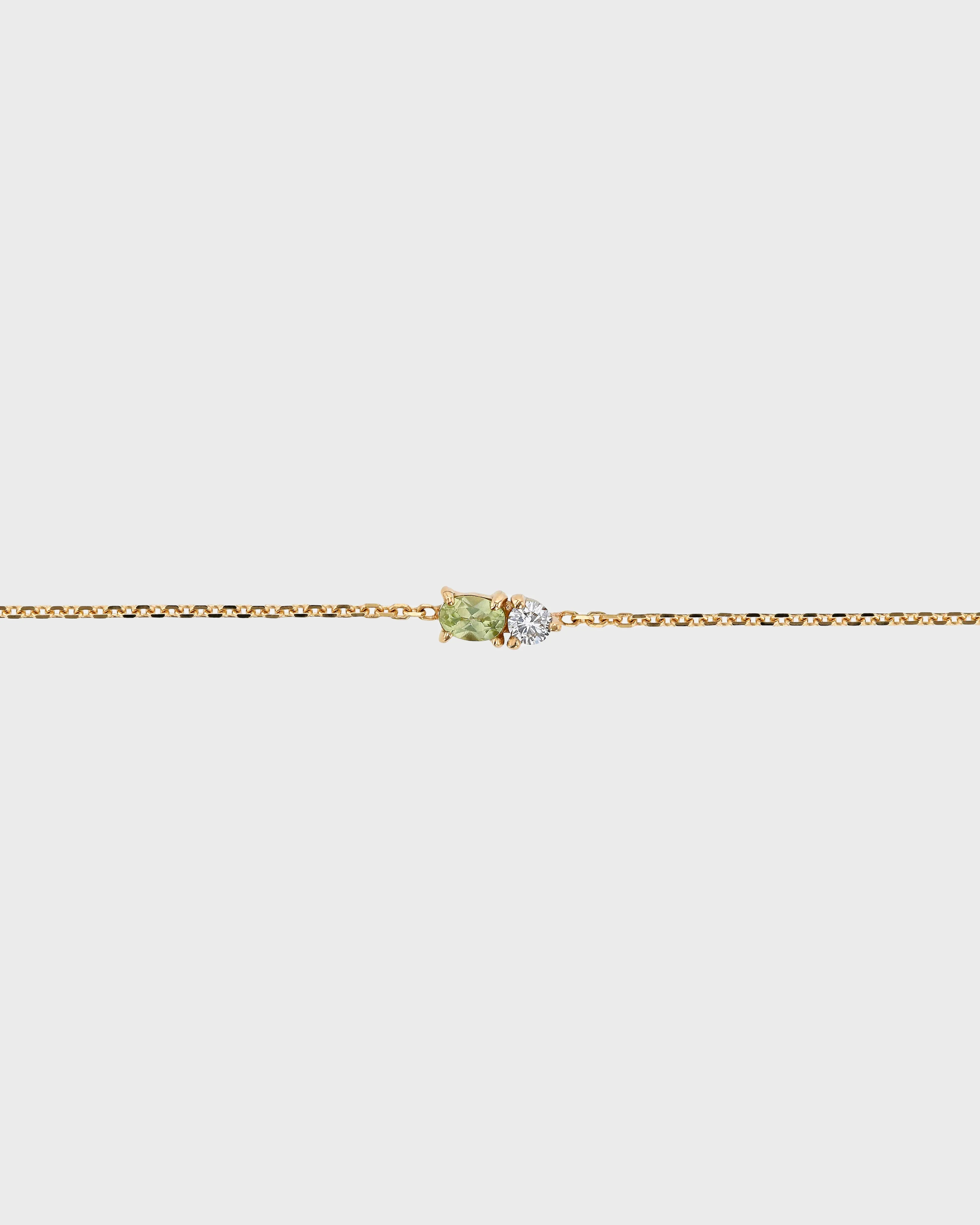 Micro Sand Diamond Peridot Bracelet