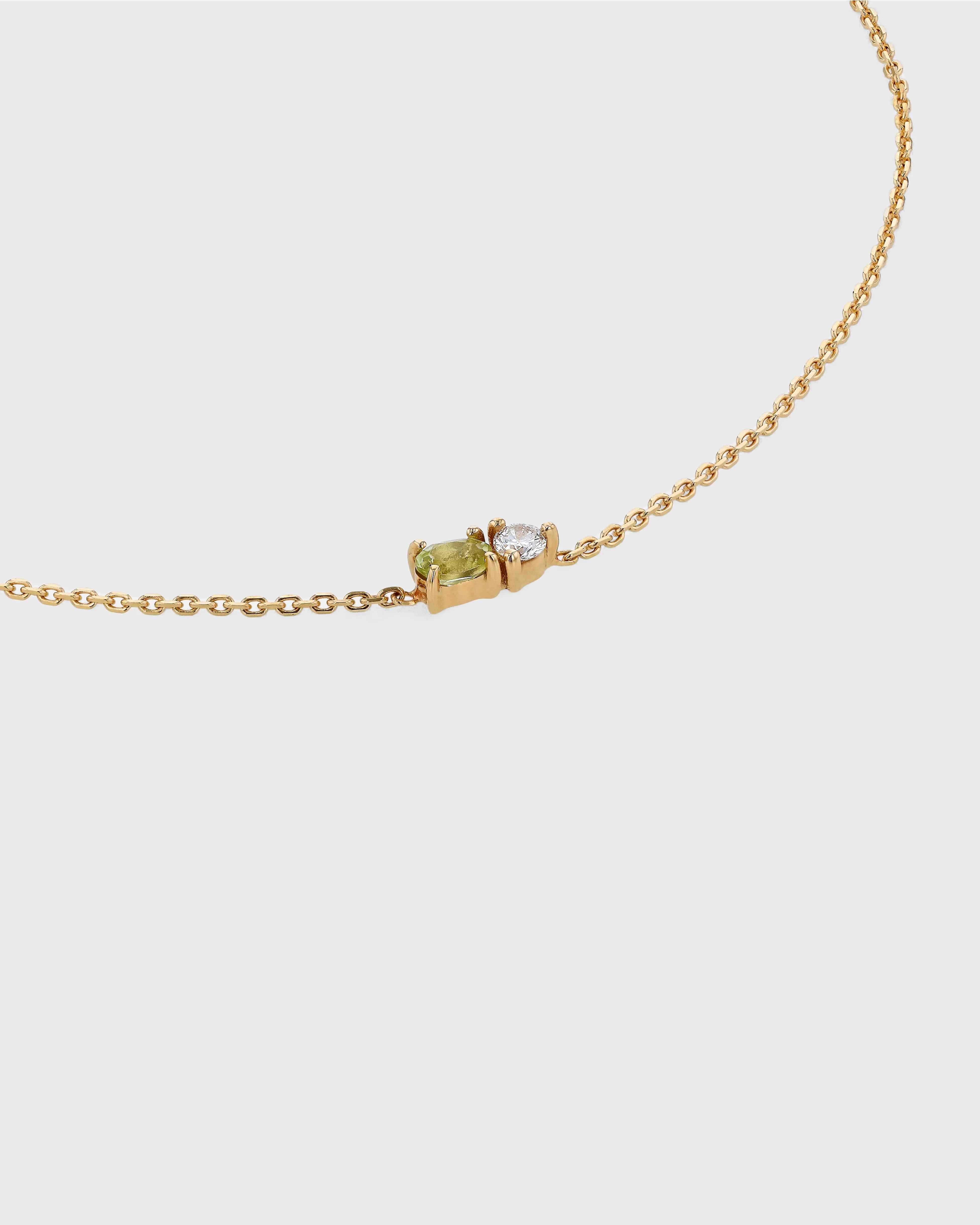 Micro Sand Diamond Peridot Bracelet