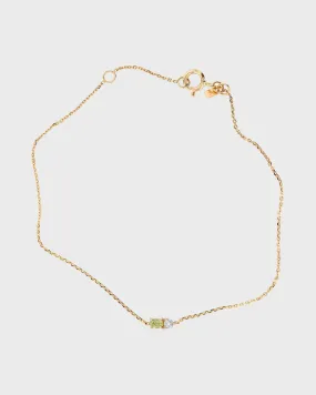 Micro Sand Diamond Peridot Bracelet