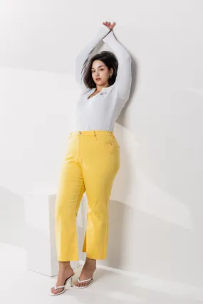 MID RISE PLUS KICK FLARE JEANS IN HONEY COMB / SP-P12419HC-PL