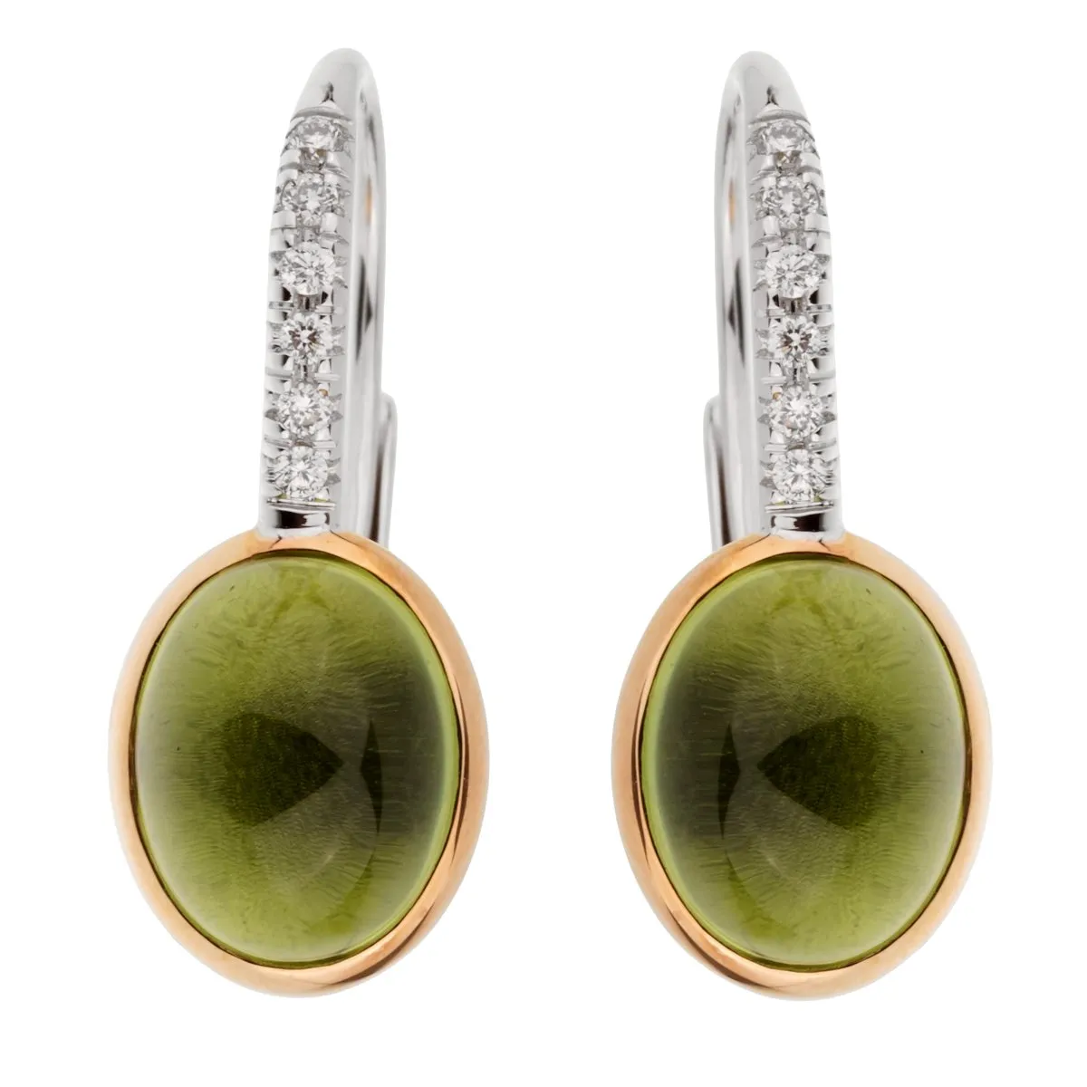 Mimi Milano Peridot Diamond White Gold Earrings