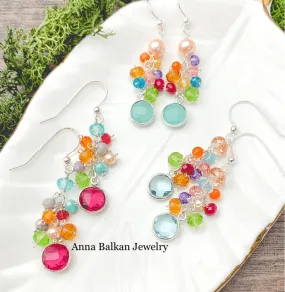 Misha Colorful Cascading Earrings