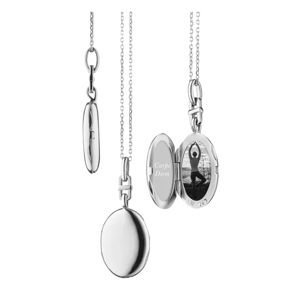 Monica Rich Kosann Sterling Silver Slim "Eve" Oval Locket