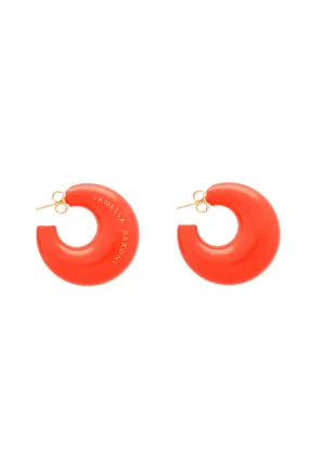 Moon Earring in Coral