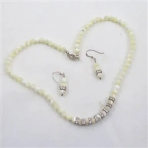 Mother of Pearl Necklace & Earrings for your Wedding Day