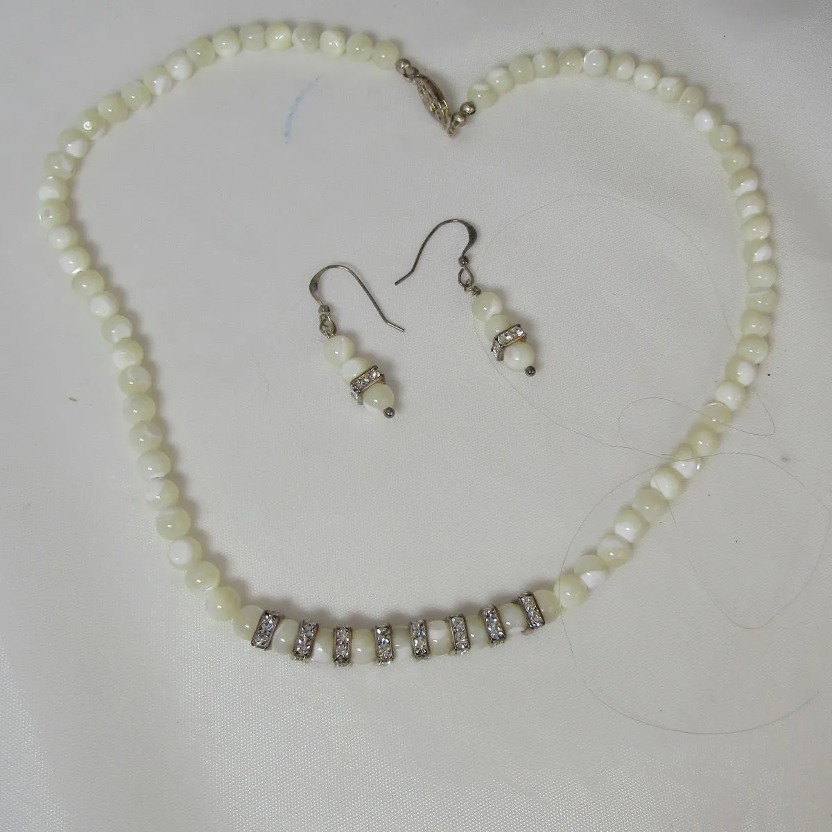 Mother of Pearl Necklace & Earrings for your Wedding Day