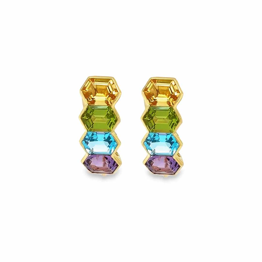 Multicolor geometric earrings (Detachable)