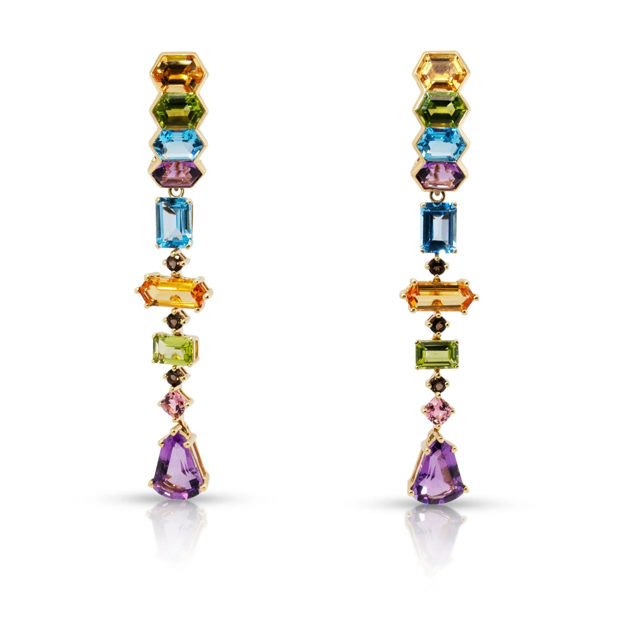 Multicolor geometric earrings (Detachable)