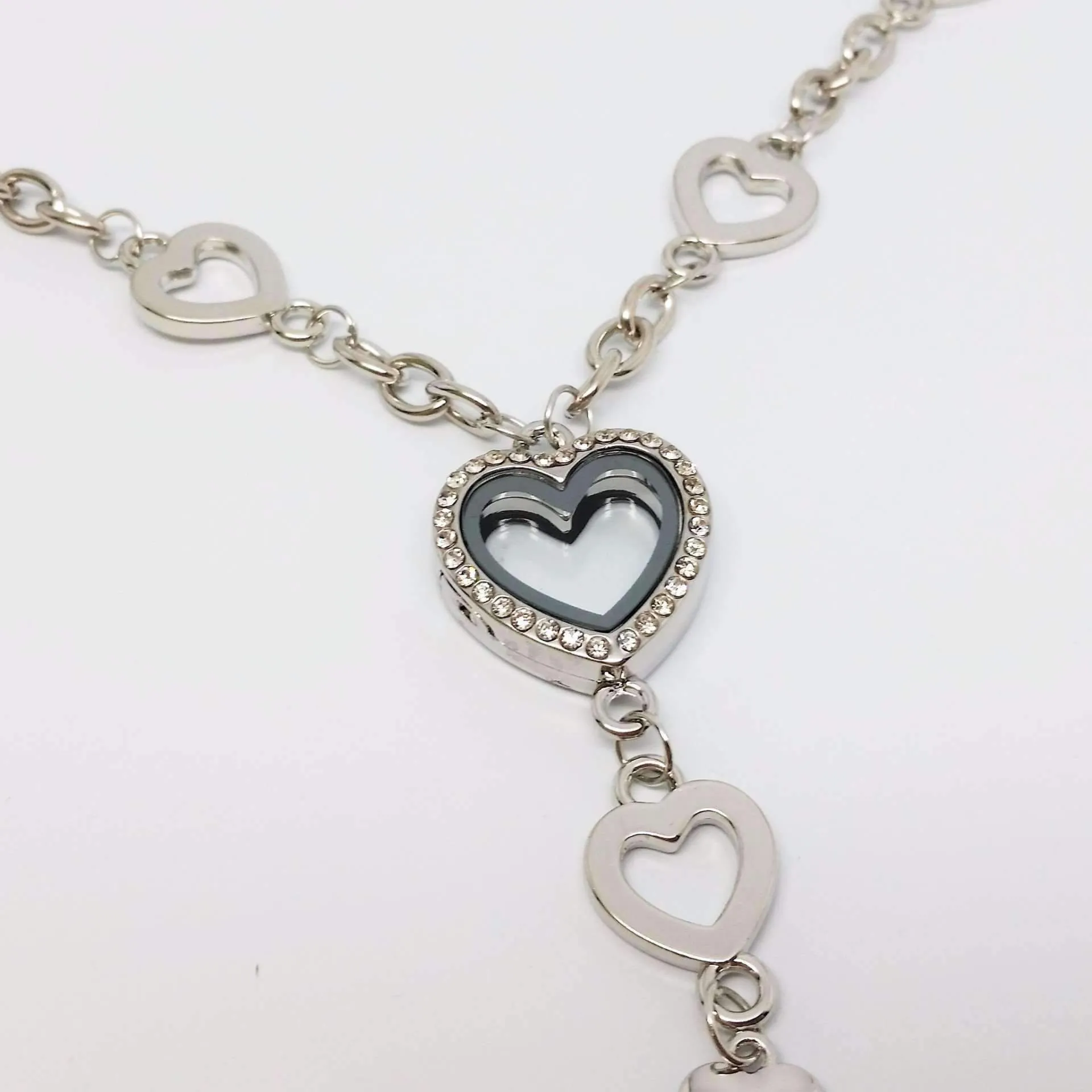 My Favorite Things Heart Charm Locket Necklace for Women – Silver Keepsake Jewelry