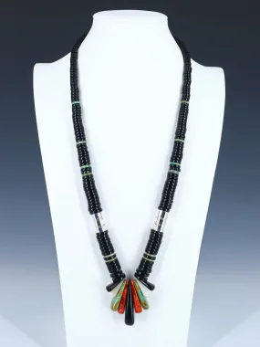 Native American Santo Domingo Black Jet Necklace