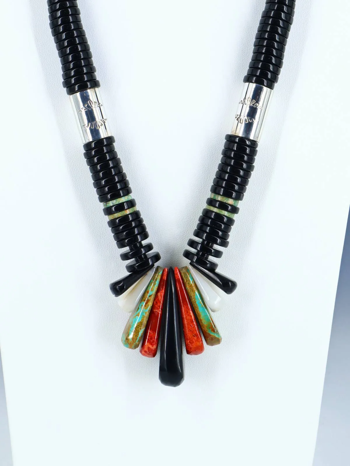 Native American Santo Domingo Black Jet Necklace