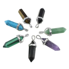 Natural Stone Pendants Point Pendants Charms pendants Quartz Opal Stone Chakra Pendant Jewelry Making Assorted Necklace