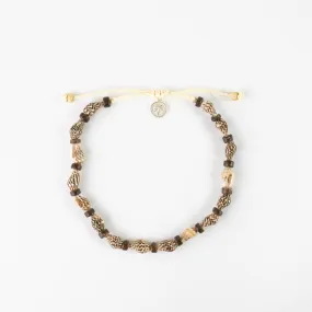 Natural Wood Bead Anklet