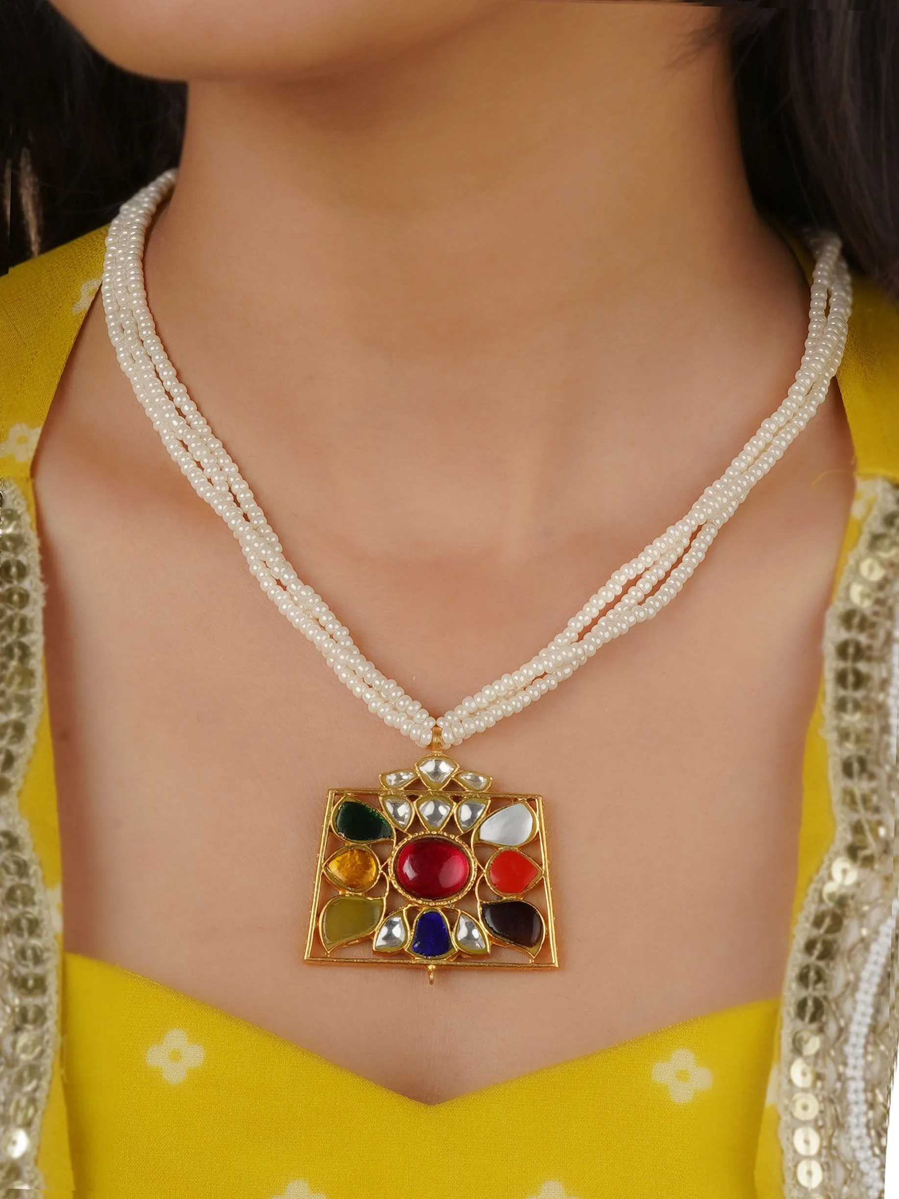 Navratna Gold Plated Necklace - TR-N246N