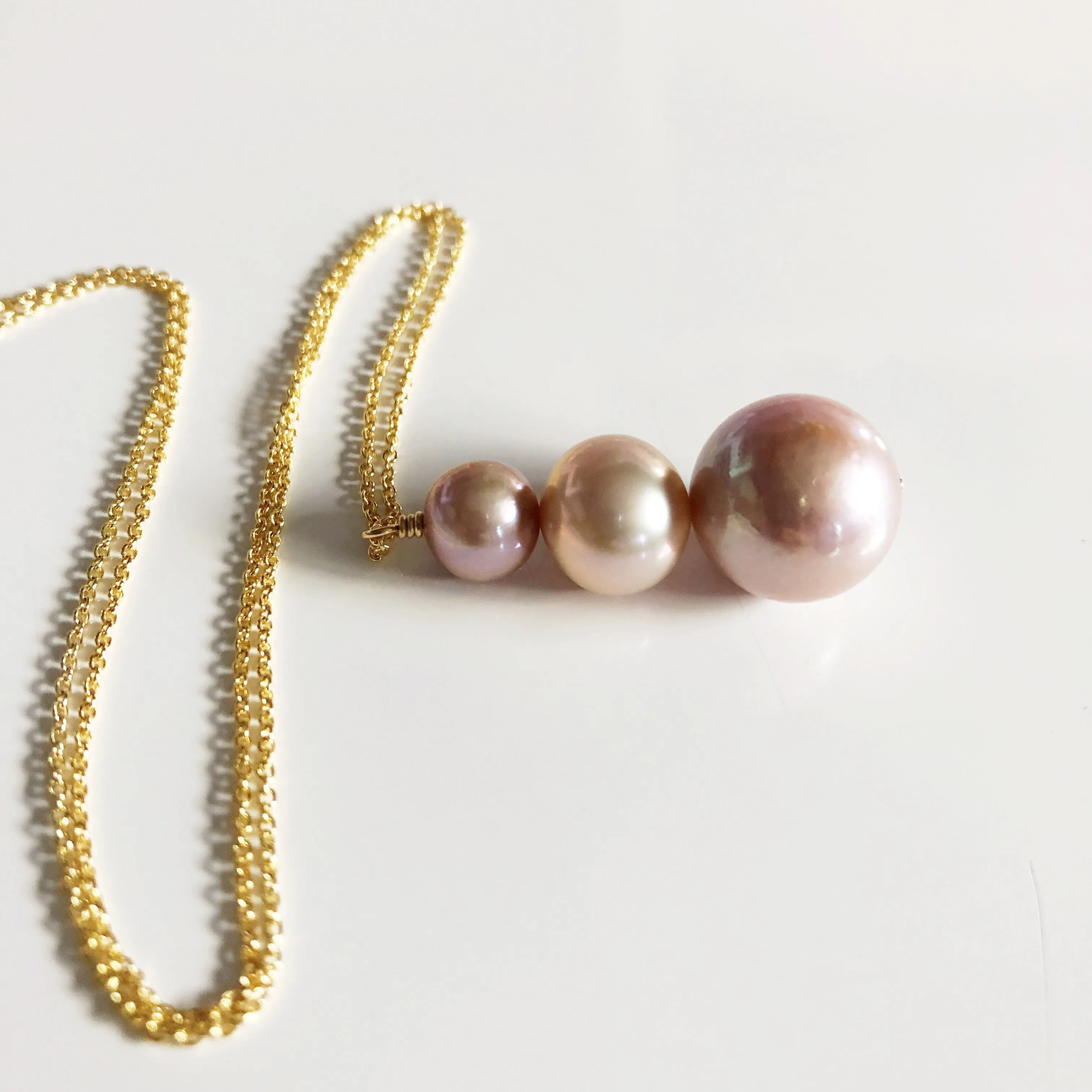 Necklace ARYA - pink pearls (N274)