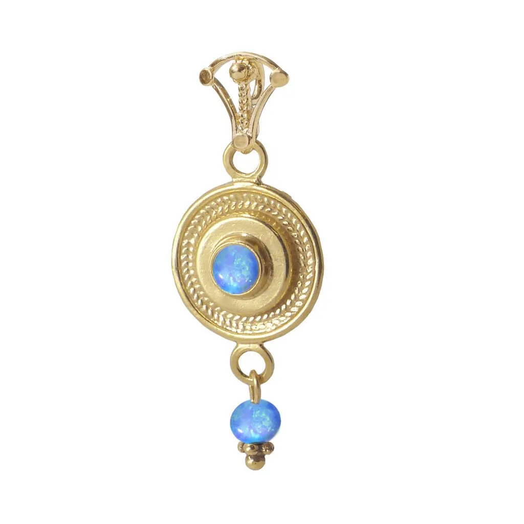 Necklace for woman. Designer sterling silver gold plated pendant set with gemstones