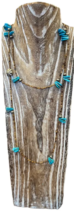 Necklace- Navajo Pearl, Shell, Turquoise Strand