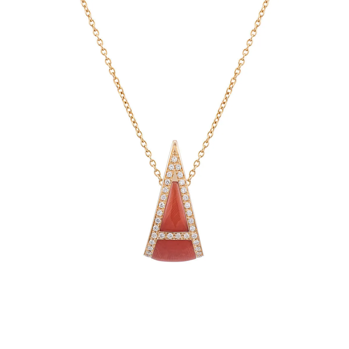 Necklace with Diamonds and Coral