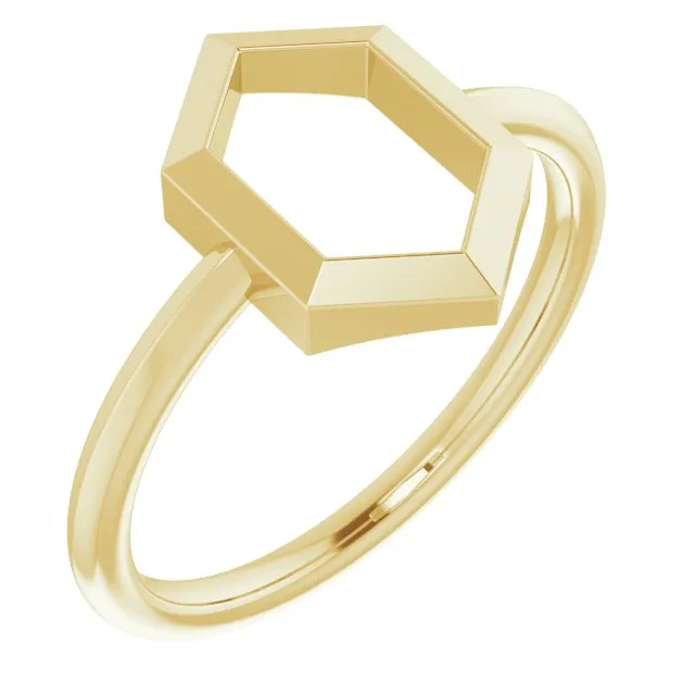 Negative Space Hexagon Ring