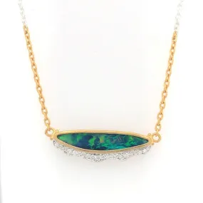 'Ocean Smiles' Opal Doublet & Diamond Necklace