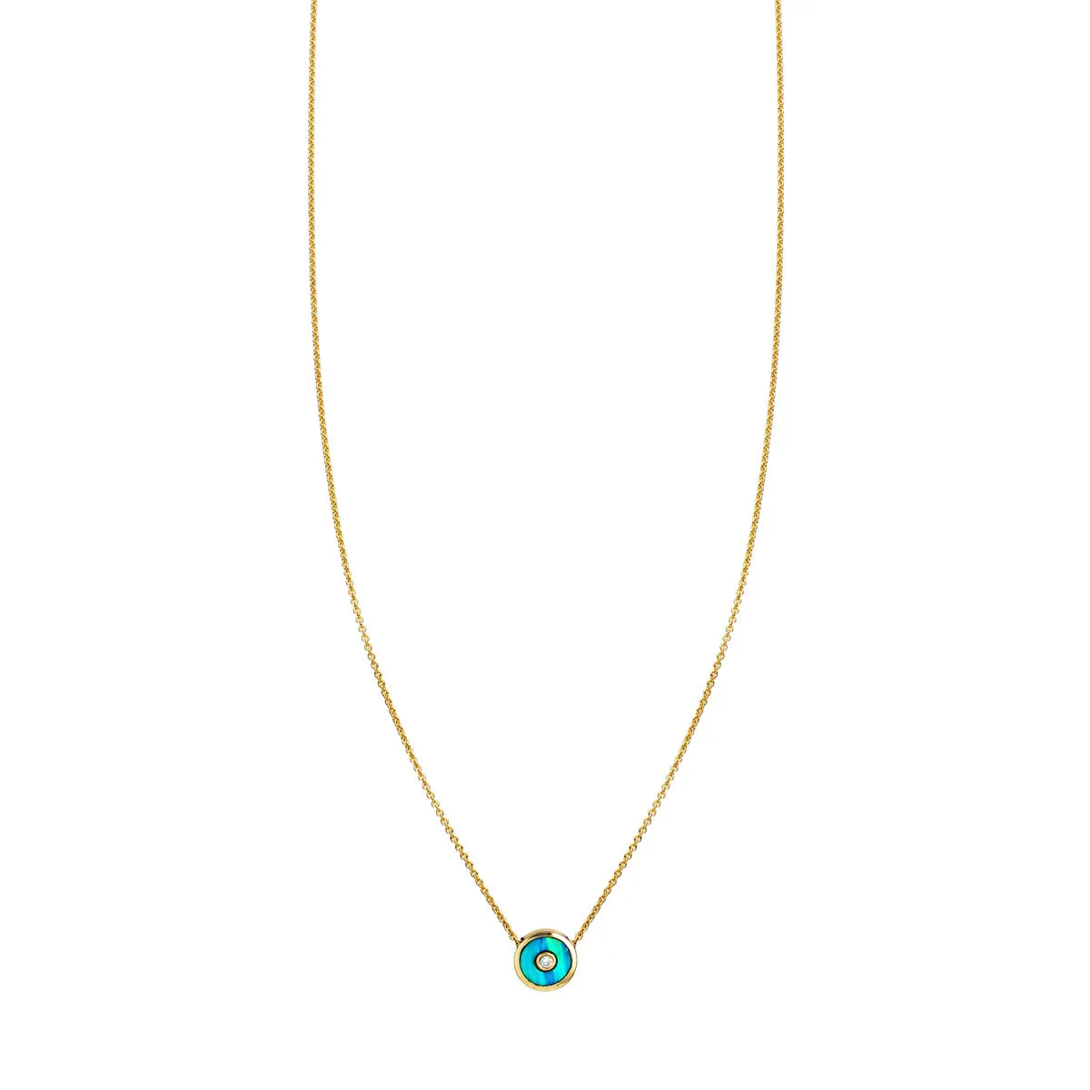 Opal & Diamond Sun Disk Necklace