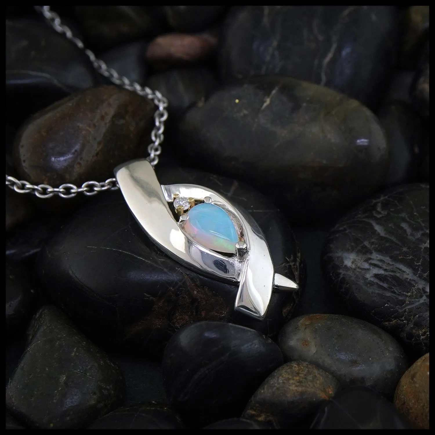 Opal and Diamond Pendant