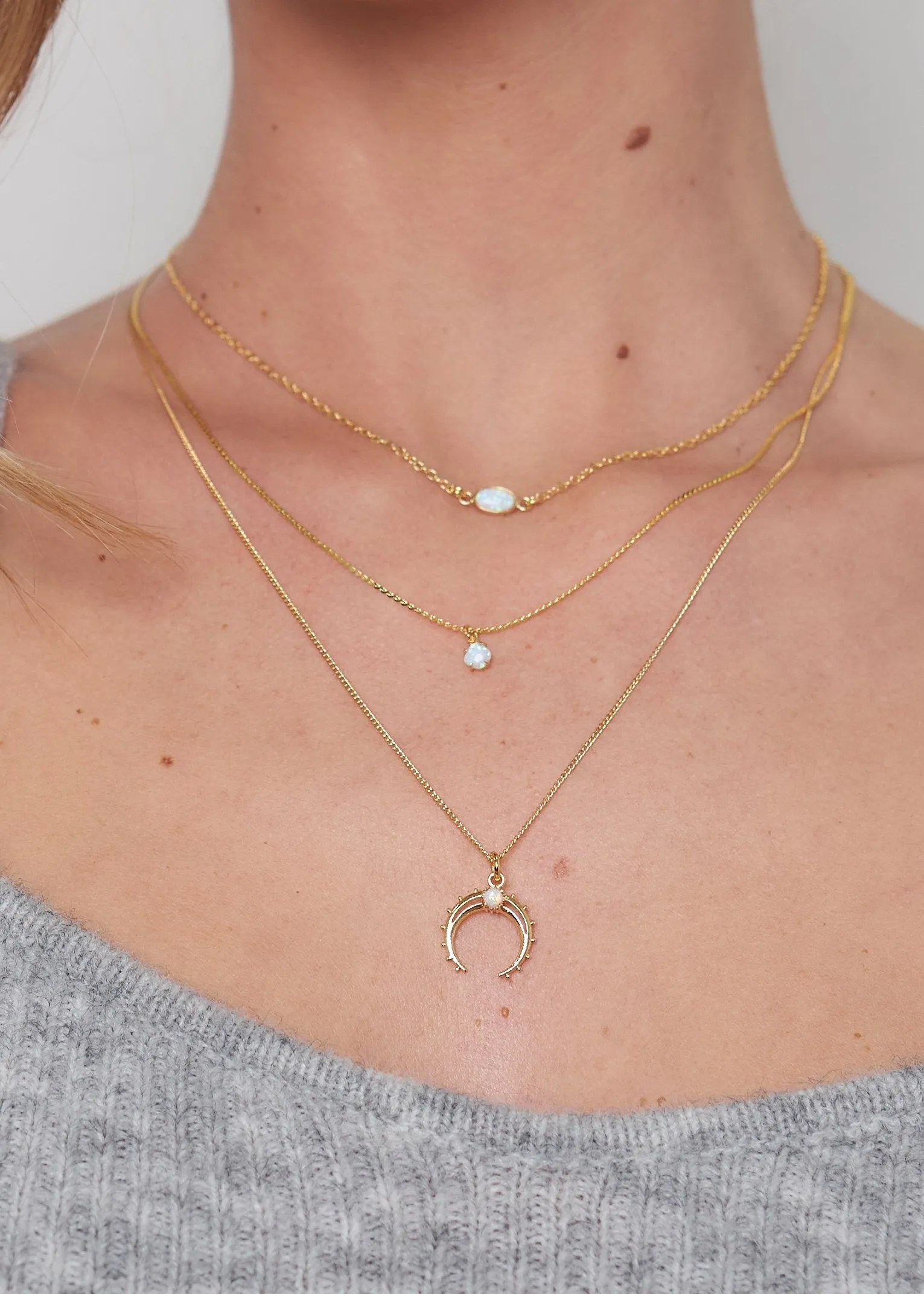 Opal Moon Necklace