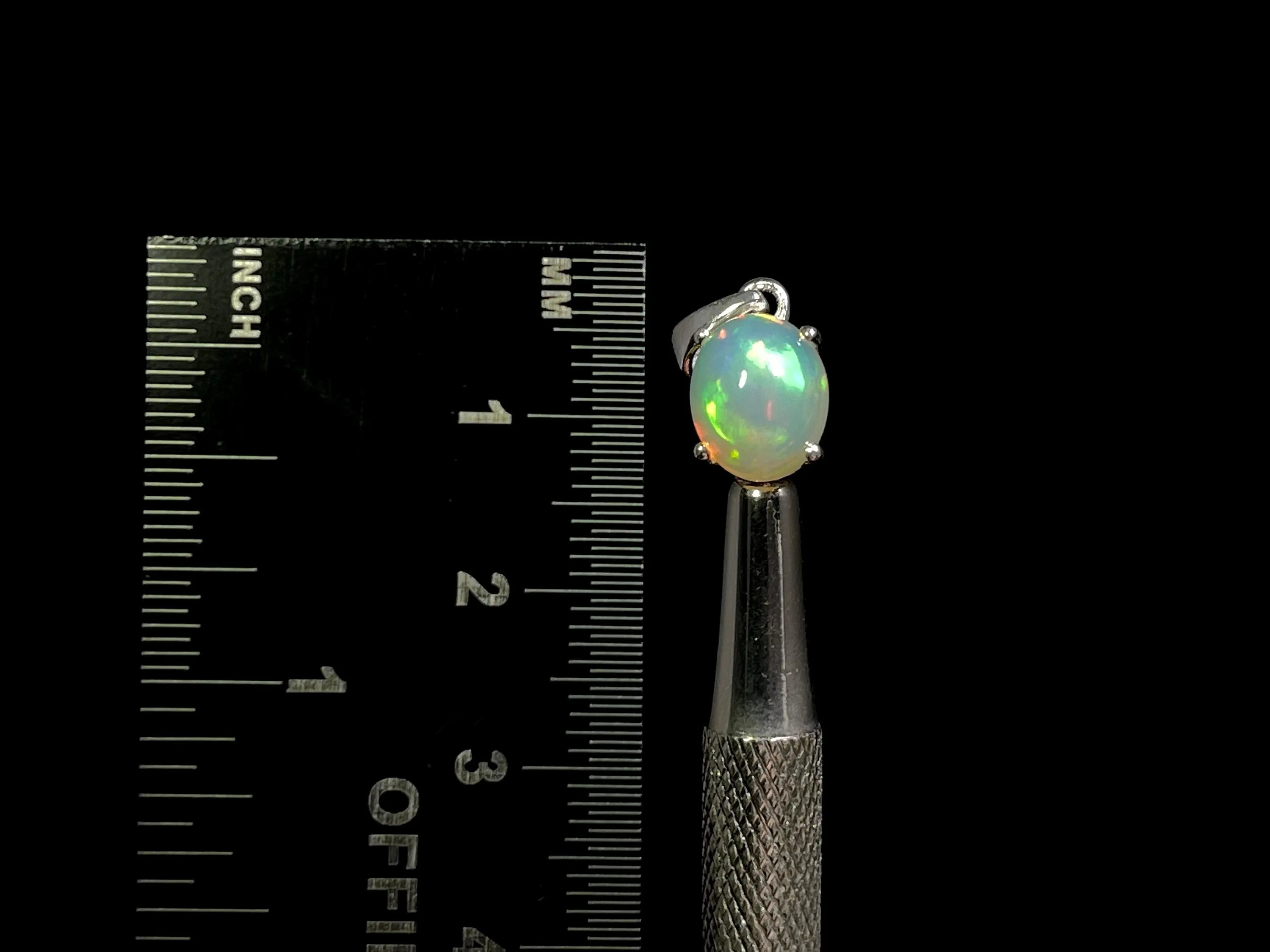 OPAL Pendant - Sterling Silver, 8x10mm Oval Cabochon - Birthstone Jewelry, Opal Cabochon Necklace, Welo Opal, 49078